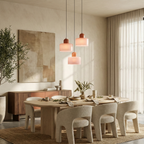 Geometryczna Lampa Wisząca Kolorowe Szkło Regulowana Wysokość 1