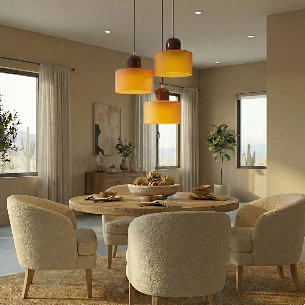 Geometryczna Lampa Wisząca Kolorowe Szkło Regulowana Wysokość 6