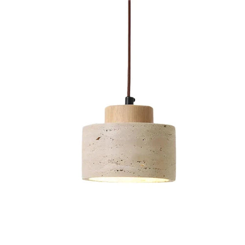 Minimalistyczna Lampa Wisząca Trawertynowa Elegancka Naturalna 1