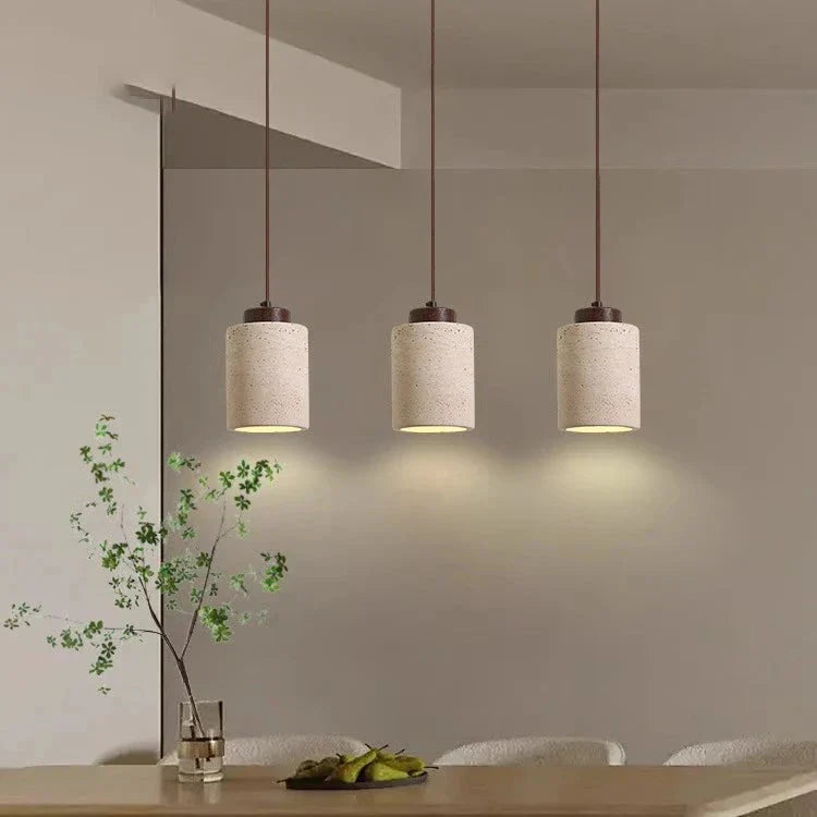 Minimalistyczna Lampa Wisząca Trawertynowa Elegancka Naturalna 5