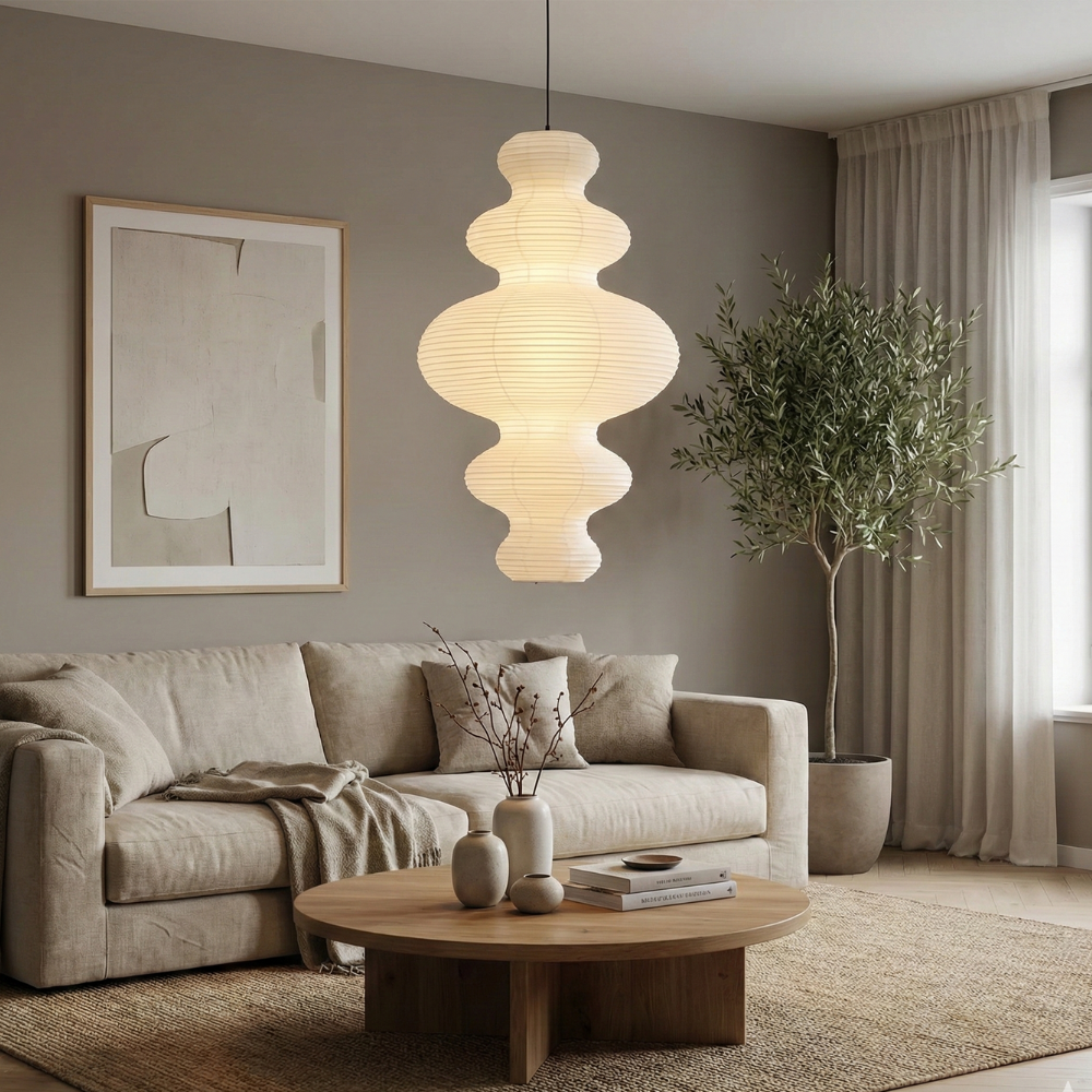 Nowoczesna Lampa Wisząca Klosz z Papieru Ryżowego 47 cm 2