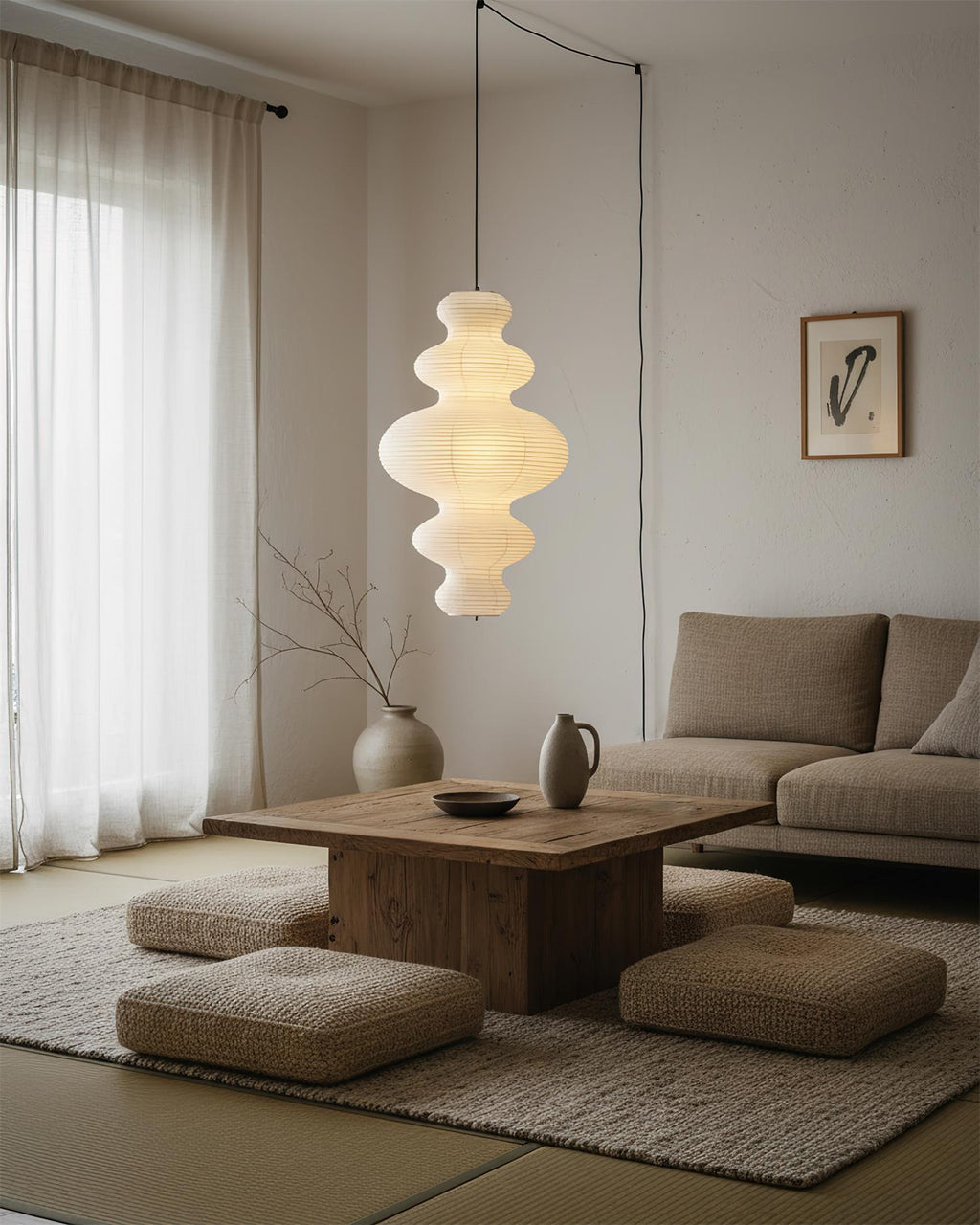 Nowoczesna Lampa Wisząca Klosz z Papieru Ryżowego 47 cm 5