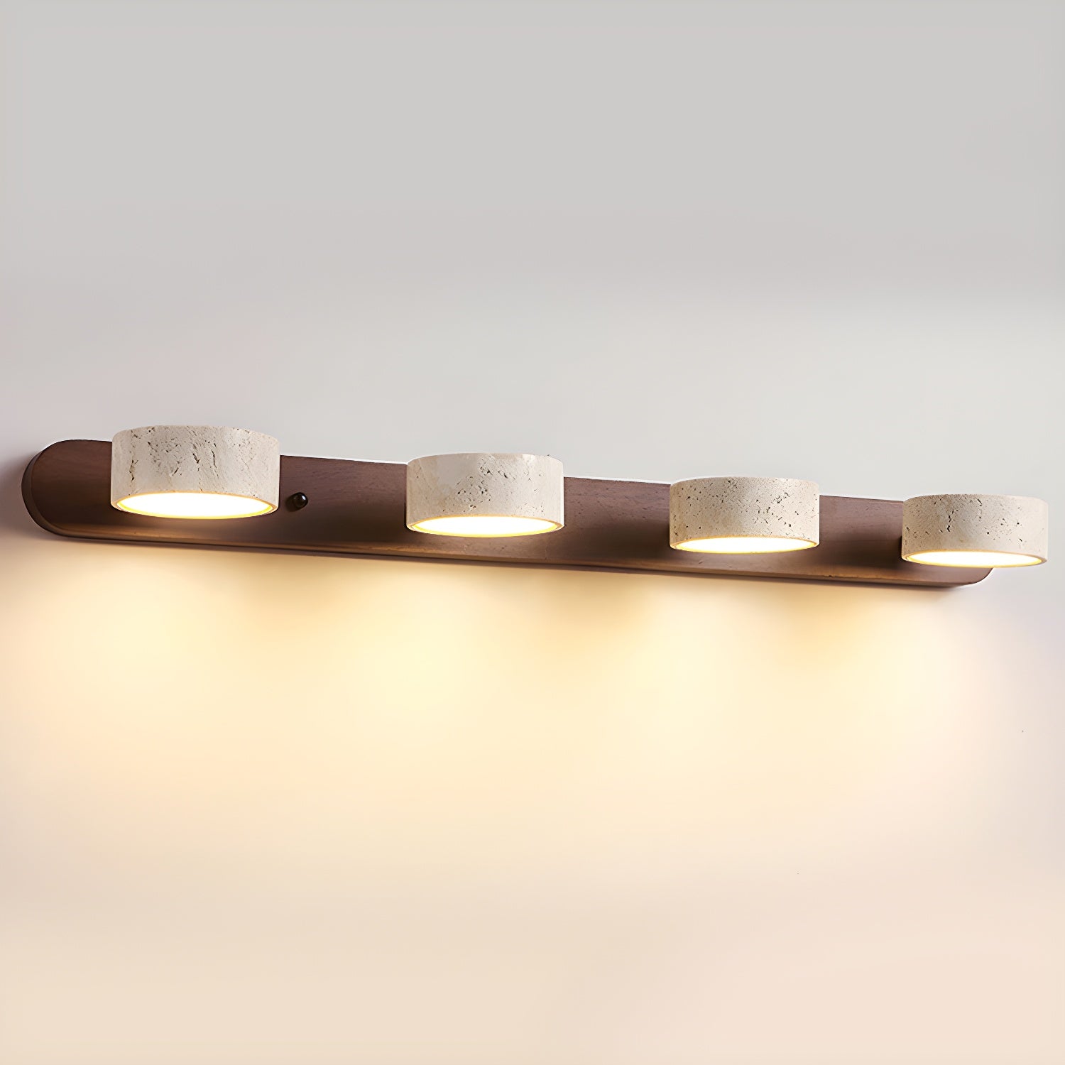 Nowoczesny LED Kinkiet Ścienny Żółty Trawertyn Drewno 9