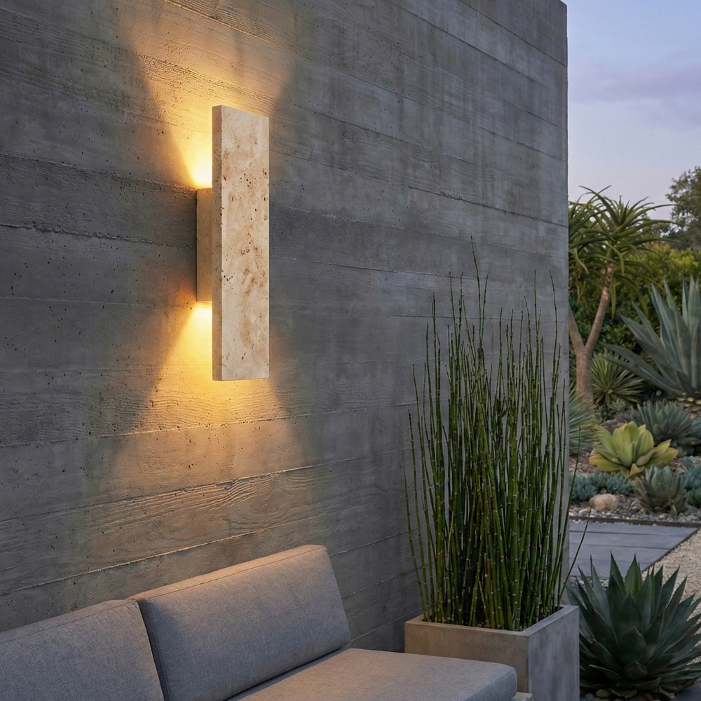 Nowoczesny LED Kinkiet Zewnętrzny Kamień Naturalny 6